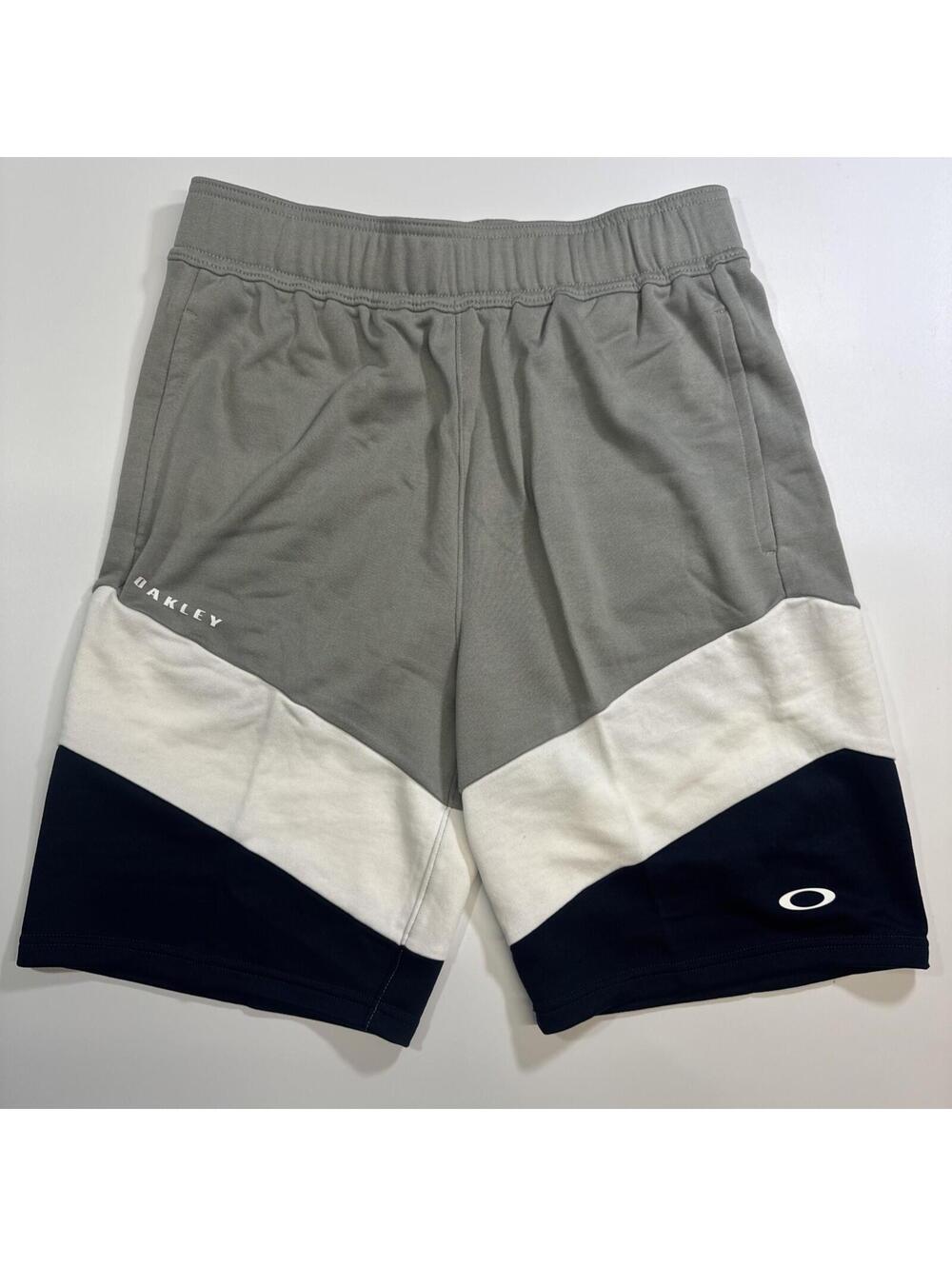 Oakley Men’s Color Block Fleece Shorts Medium M Gray Black Athletic Training